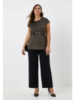 Блузка блестящая с коротким рукавом