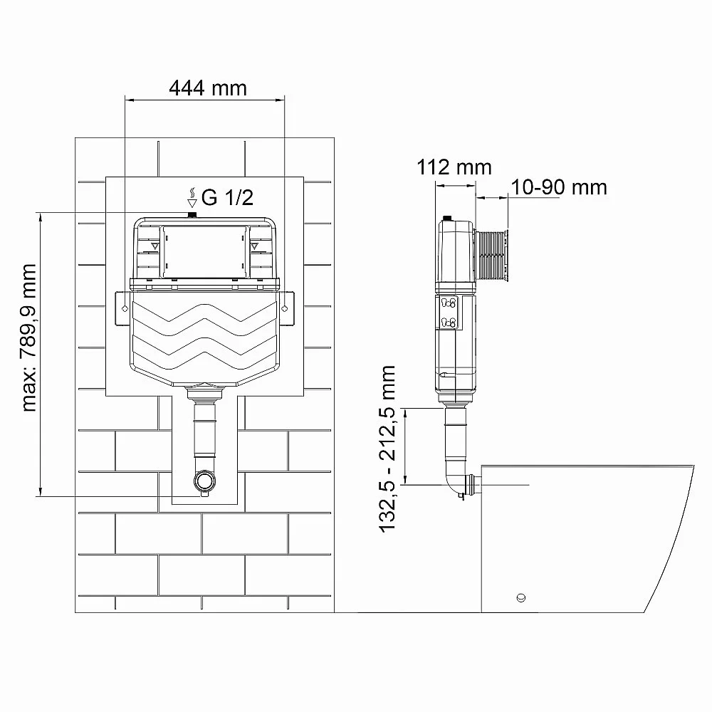 Бачок скрытого монтажа WasserKraft Aller 10 10TLT.031.ME.PG03 с кнопкой глянцевое золото