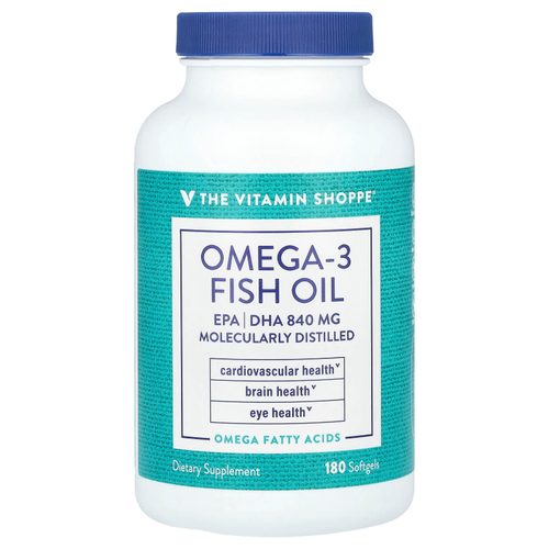 The Vitamin Shoppe, Рыбий жир с омега-3, 1200 мг, 180 мягких таблеток