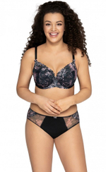 Соблазнительные трусики-слипы с вышивкой и принтом (Размер: XXXL) (Цвет: черный)