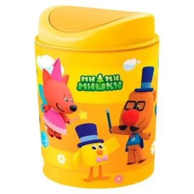 КОНТЕЙНЕР ДЛЯ МУСОРА С ДЕКОРОМ МИ-МИ-МИШКИ, 115х153ММ, 1Л (Оранжевый)