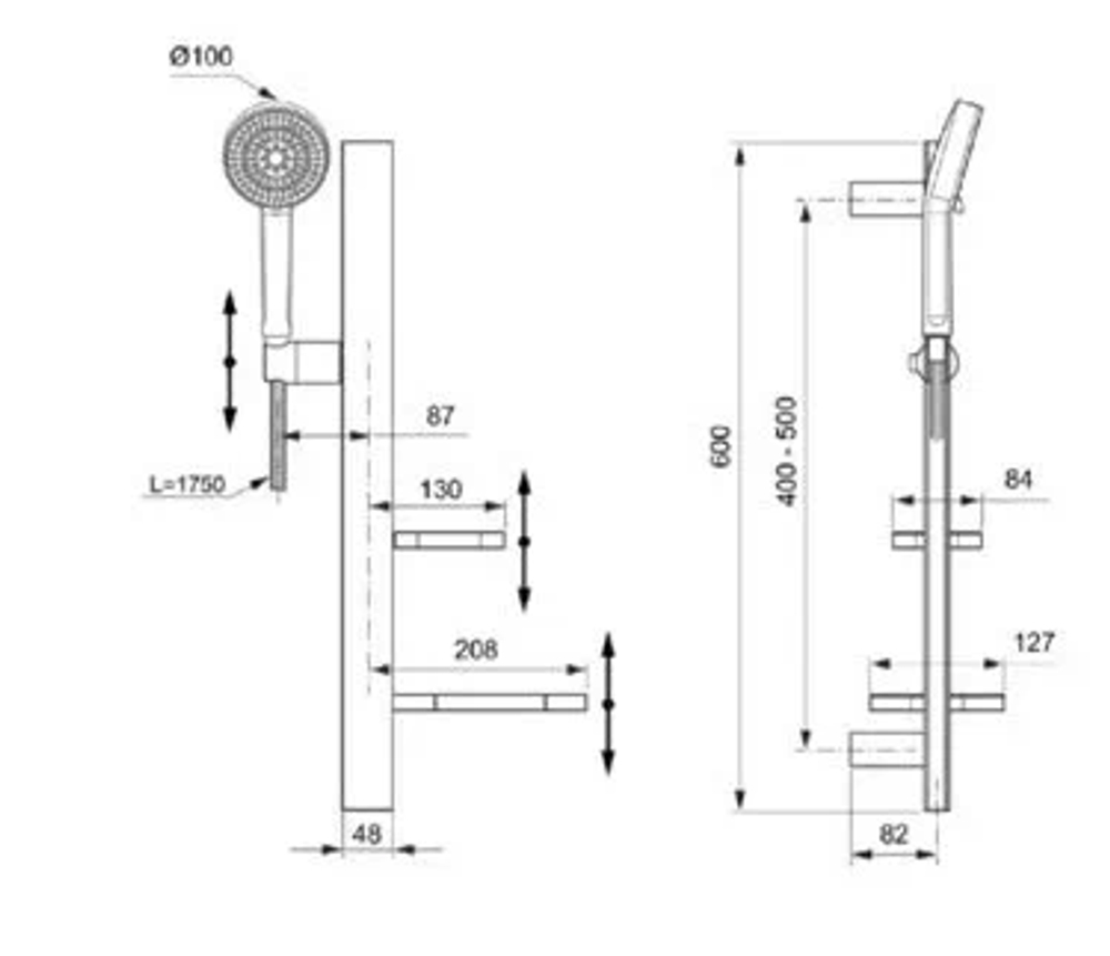 Душевой гарнитур Alu+ BD586RO