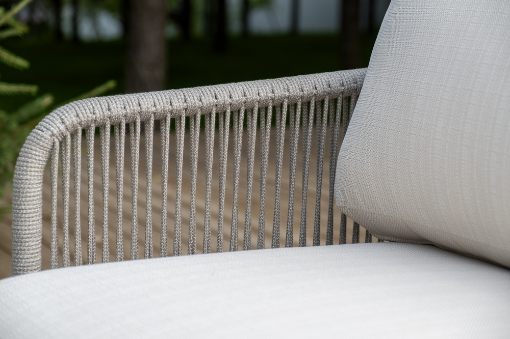 "Альбано" лаунж-зона 5-местная плетеная из роупа (веревки), каркас алюминиевый светло-серый, роуп серый меланж