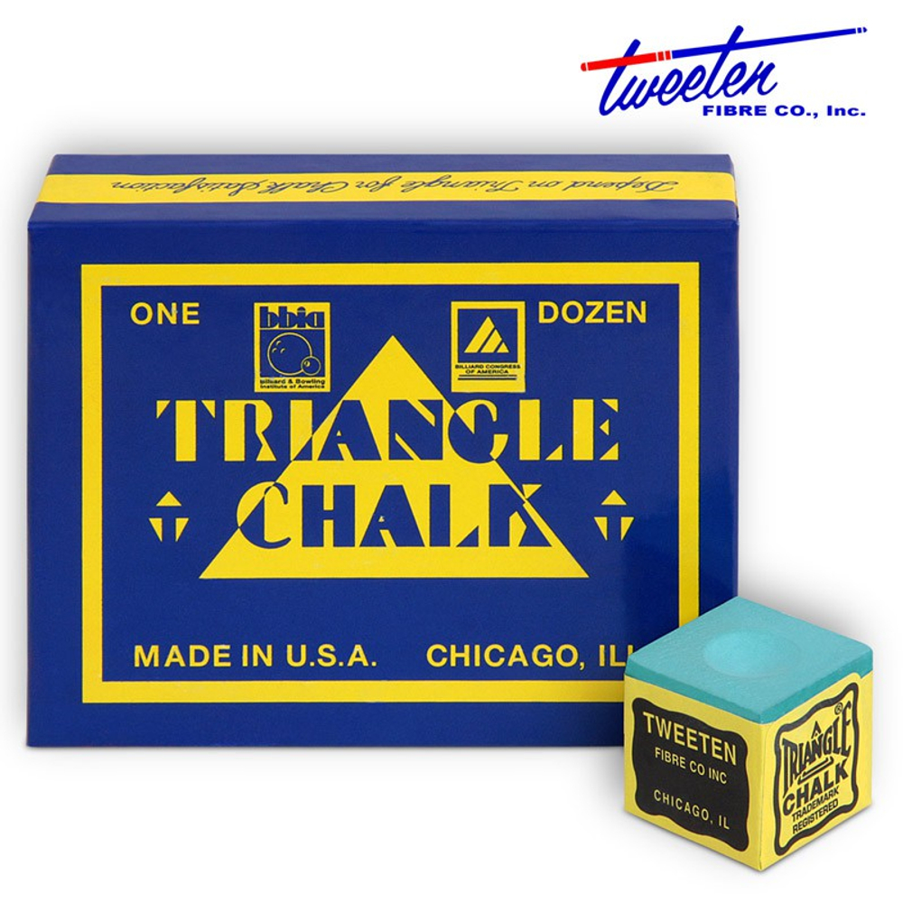 Мел бильярдный "Triangle" Green 12шт.