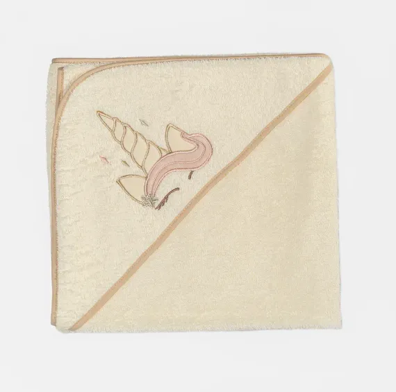 Полотенце с уголком махровое Lollycottons Единорог с челкой