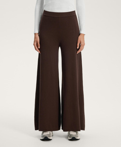OYSHO Широкие прямые трикотажные брюки, шоколадный