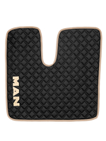 Ковры MAN TGX с 2-мя ящиками (автомат) (экокожа, черный, бежевый кант, бежевая вышивка)