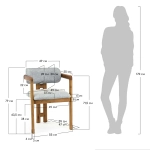 Стул Bradex Home Rich рогожка латте с ножками цвета орех