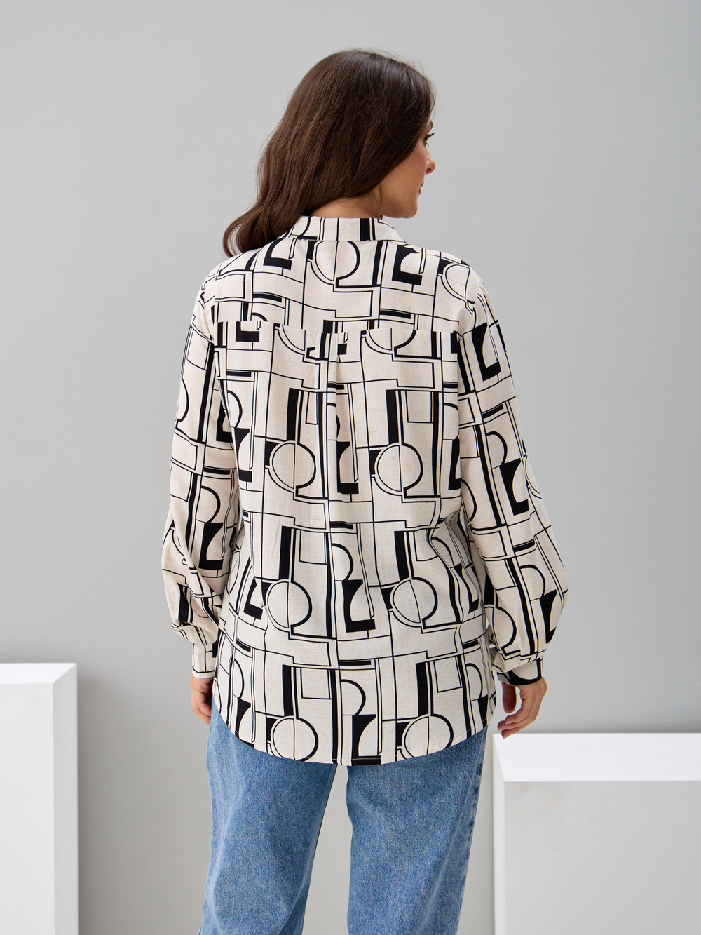 Рубашка Ртс-058/бежабстракция