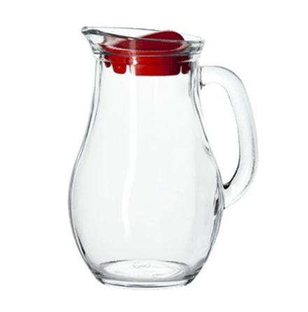 Кувшин 1 л. d=123, h=200 мм с красной крышкой Б Бистро /1066698/