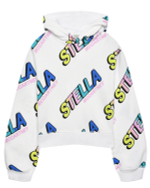 Свитшот с капюшоном STELLA McCARTNEY Белый/Принт: разноцветные логотипы (Девочка)