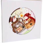 Подставка под горячее керамика 20см «Снеговики волшебники»