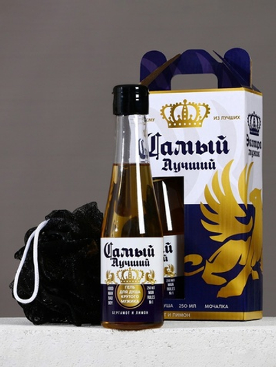 Подарочный набор Экстра Мужик Гель для душа 250мл и мочалка для тела