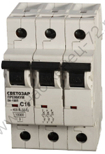 СВЕТОЗАР 3-полюсный, 16 A″C″ откл. сп. 10 кА, 400В, Автоматический выключатель (SV-49033-16-C)