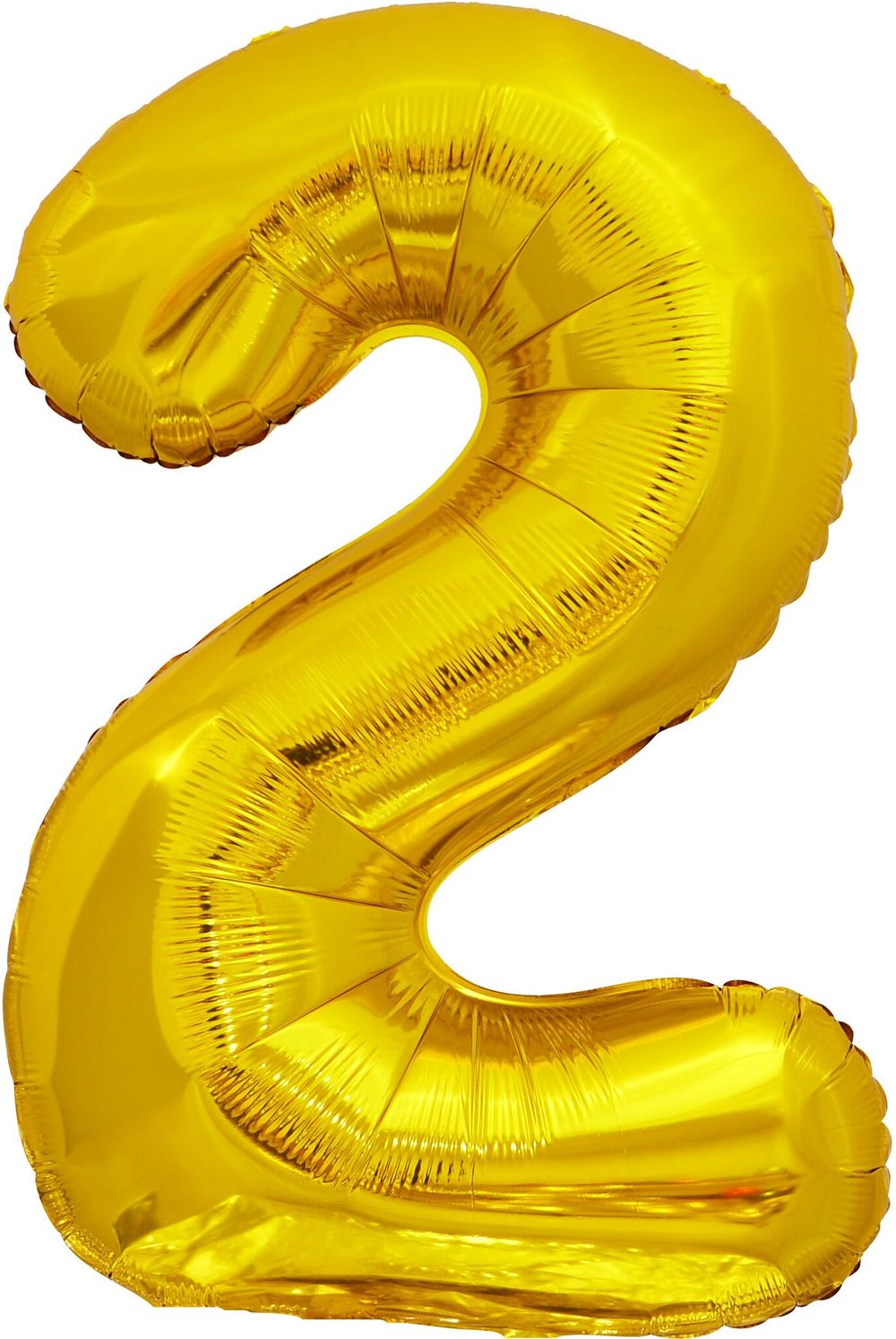 Шар (34"/86 см) Цифра, 2, ЭКО, Золото, в упаковке 1 шт.