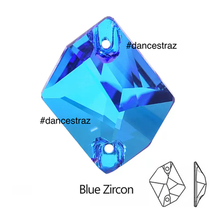 Стразы пришивные, Cosmic, Blue Zircon, 229, 13*17mm, (96 ea/pkg), 5A+, (F2)
