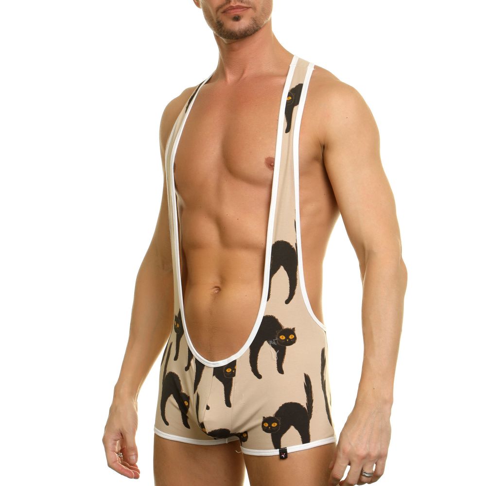 Мужское боди бежевое с рисунком Van Baam 39297