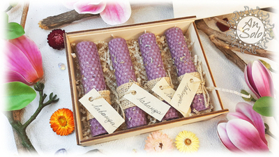 Набор свечей из вощины "Лаванда"