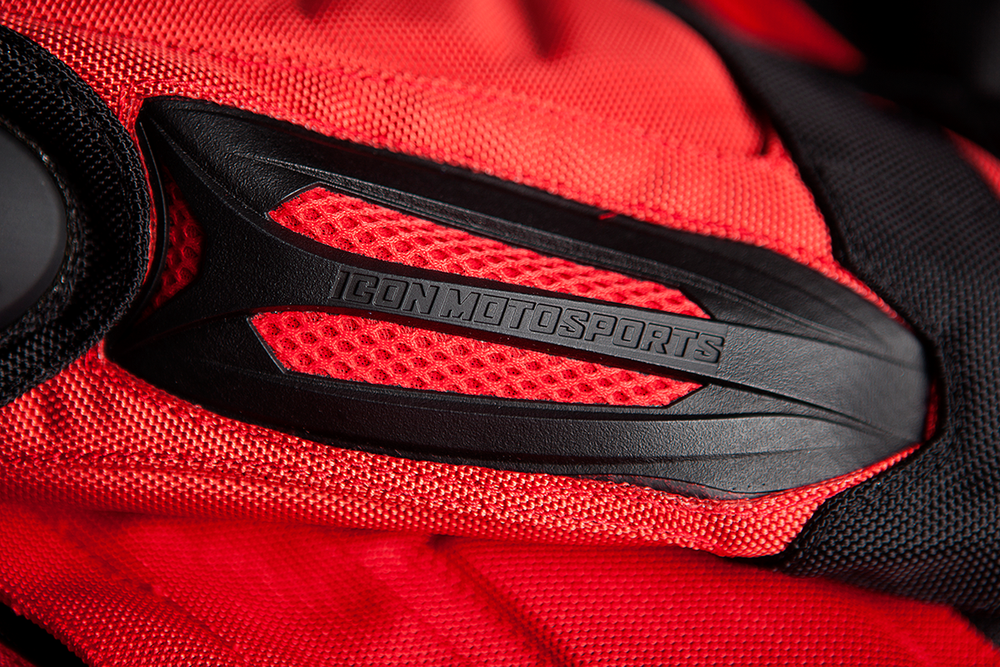 Мотокуртка - ICON OVERLORD RESISTANCE (текстиль, красная)
