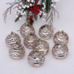 Набор шаров «Волна» 8 см (9 предметов), серебро/шампань