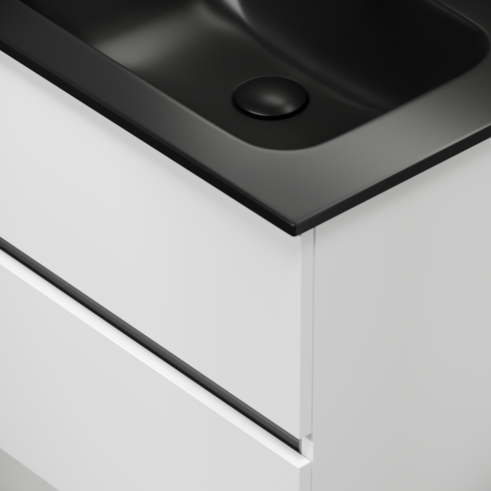 Тумба подвесная под раковину Sancos Urban, белый глянец 590х450х550