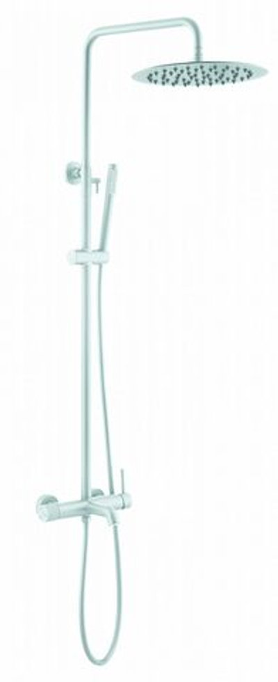 Стойка для душа со смесителем UNO Matt White