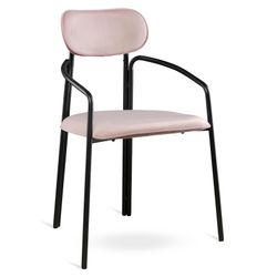 Стул Ror, Round, велюр, черный/розовый