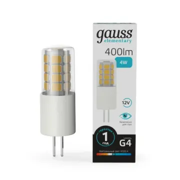Лампа Elementary LED G4 12V 4W 4100K 10724 керамика Gauss