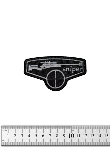 Шеврон Sniper вышивка. Чёрный