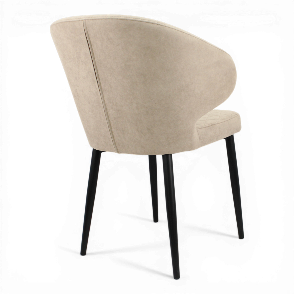 Стул "Нант" (арт. 355), велюр Бренди В03 бежевый, ножка круглая черная