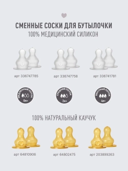 Бутылочка для кормления BIBS, 150 мл, в наборе с силиконовой соской