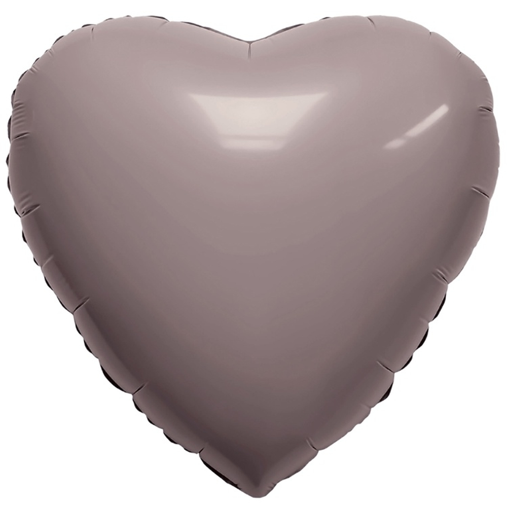 Шар фольгированный Сердце 46 см (Коричневый)