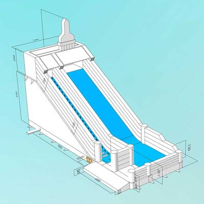 Коммерческий надувной батут-горка «Чистюля» 14*5*9 м
