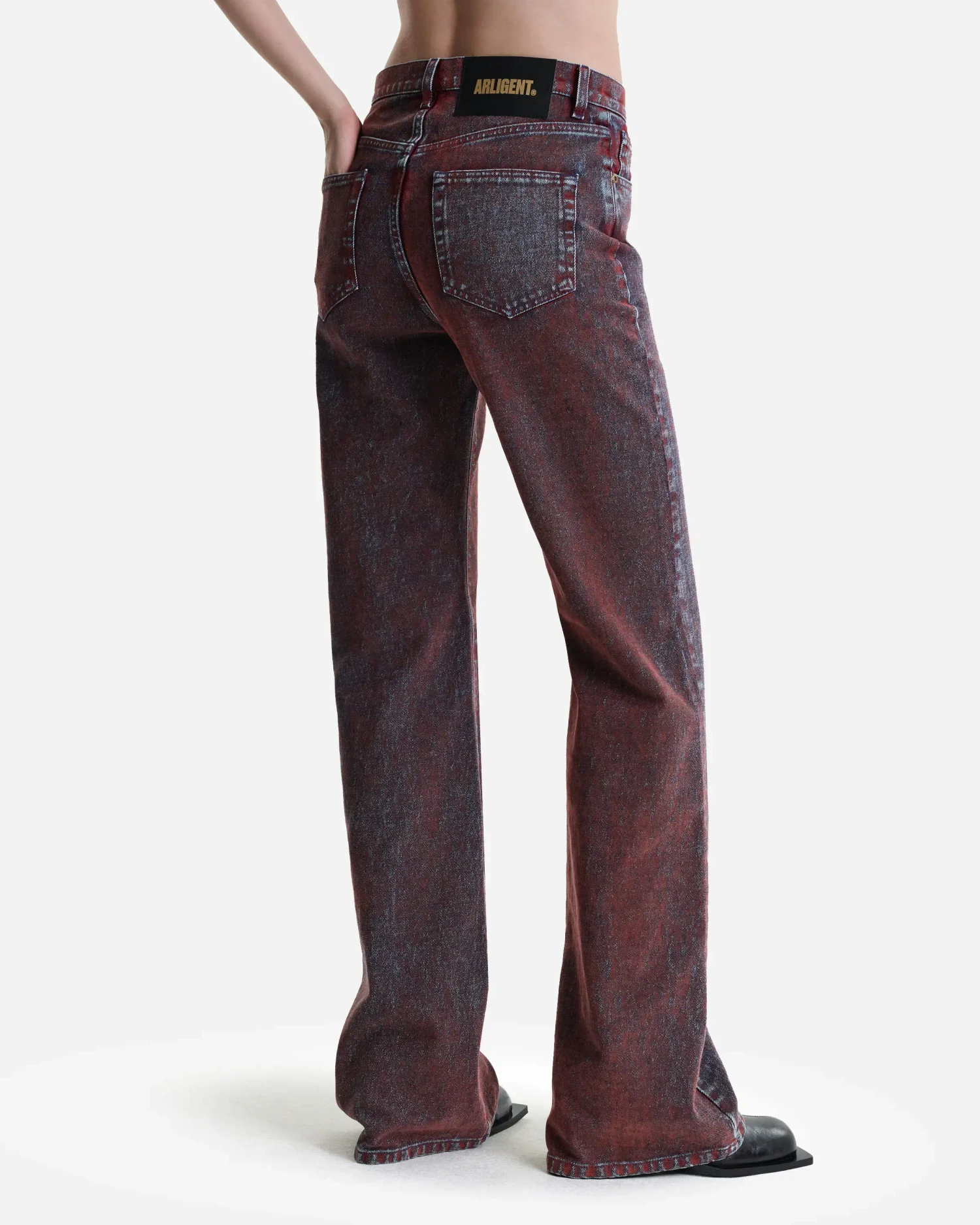 Джинсы клеш с бархатным покрытием