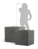 Кашпо TREEZ Effectory - Beton - Куб (без вставок) - Тёмно-серый бетон