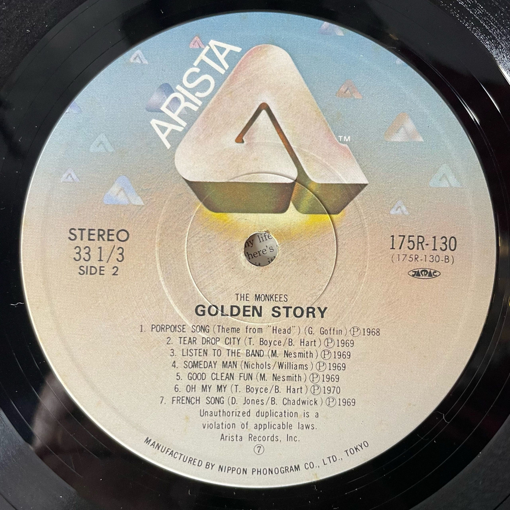 Винтажная виниловая пластинка LP The Monkees Golden Story (Япония 1980) (Без Оби)