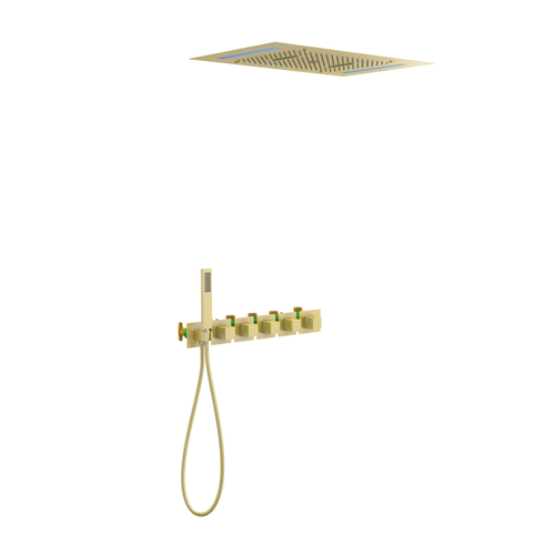 Душевой комплект Timo Petruma SX-5229/17SM с термостатом золото матовое