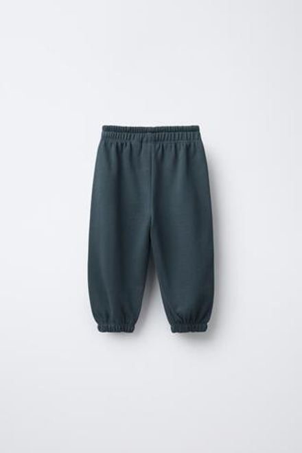ZARA КОМПЛЕКТ ИЗ ДВУХ ДЖОГГЕРОВ ИЗ МЯГКОЙ ТКАНИ С НАШИВКОЙ, СВЕТЛЫЙ ЖЕЛТО-КОРИЧНЕВЫЙ