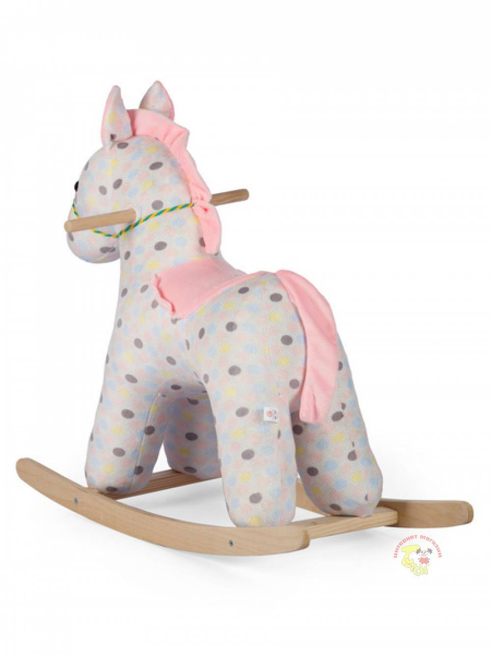 Качалка мягкая Тутси "Зефирка" (розовый/принт "горох), 712-2021