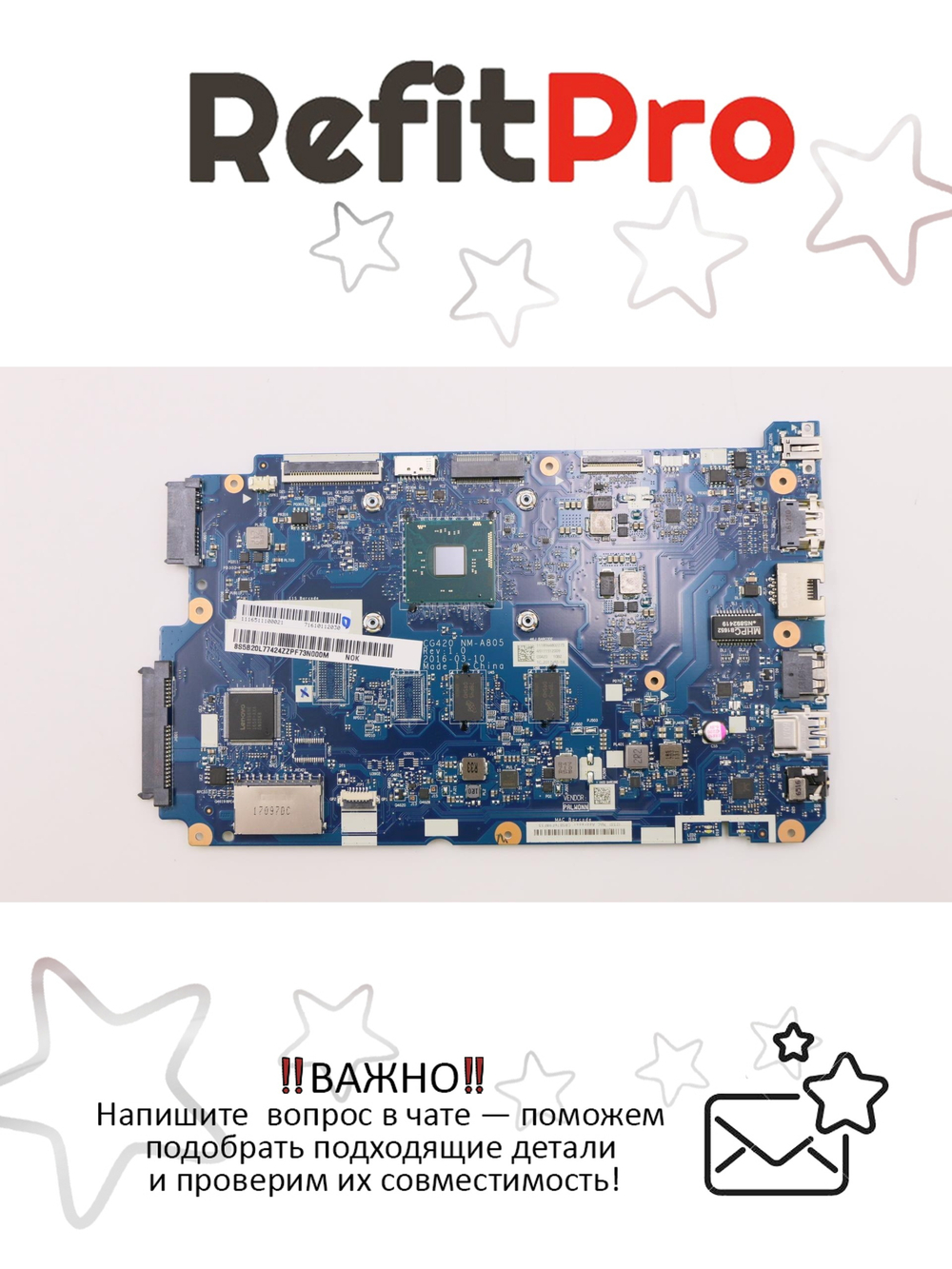 Материнская плата для ноутбука Lenovo ideapad 110-14IBR 80T6 N3060 UMA 2G NOK RTC (5B20L77424), оригинал