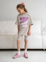 Летний костюм для девочки с велосипедками