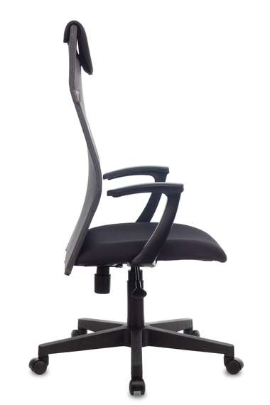 Кресло руководителя Бюрократ KB-8 темно-серый TW-04 TW-12 сетка/ткань с подголов. крестов. пластик