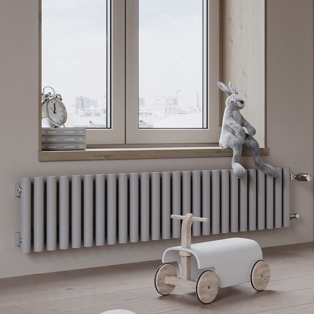 Радиатор трубчатый Guardo Torre 4D-300-26 BK-VER R7040(M) серый матовый