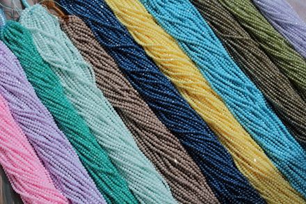 Фианиты матовые 2,5мм, огранка (нить бусин)