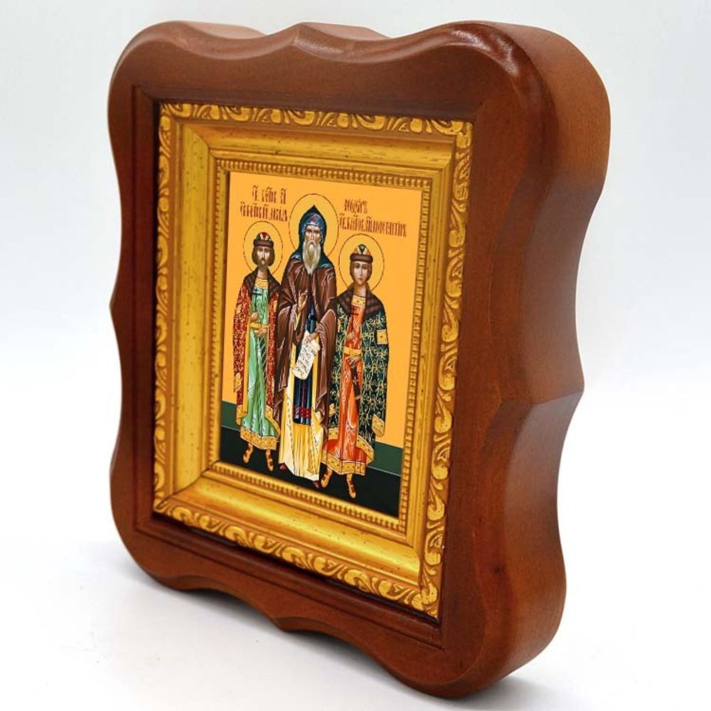 Феодор Смоленский, Ярославский и чада его Давид и Константин, Ярославские чудотворцы благоверные князья. Икона на холсте.