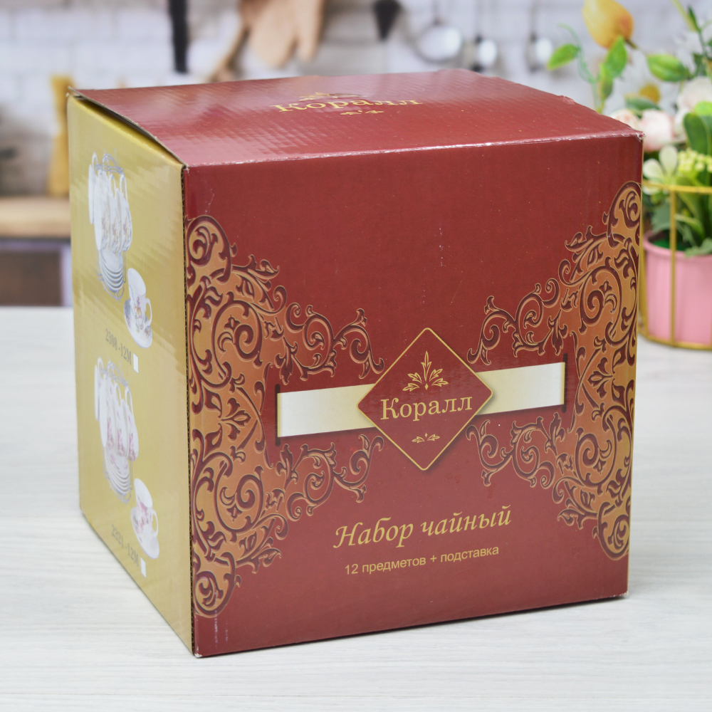 Чайный набор 12 предметов 220мл "Розовый сад"