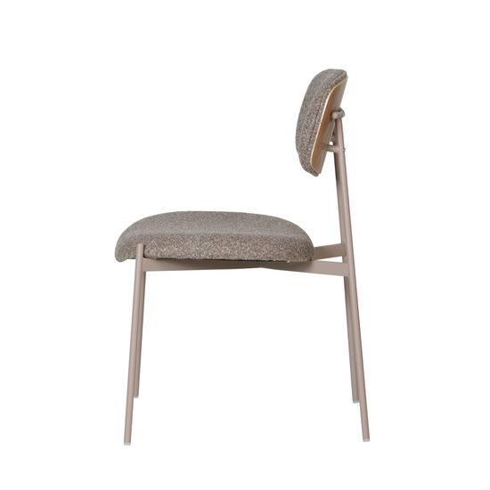 Стул Doe без подлокотников коричневый бежевые ножки