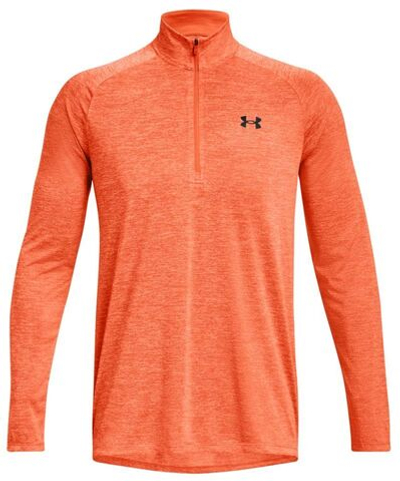 Мужская теннисная футболка теннисная Under Armour UA Tech 2.0 1/2 Zip M - orange blast/orange tropic