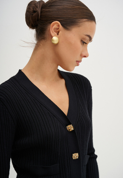 Костюм трикотажный с юбкой черного цвета