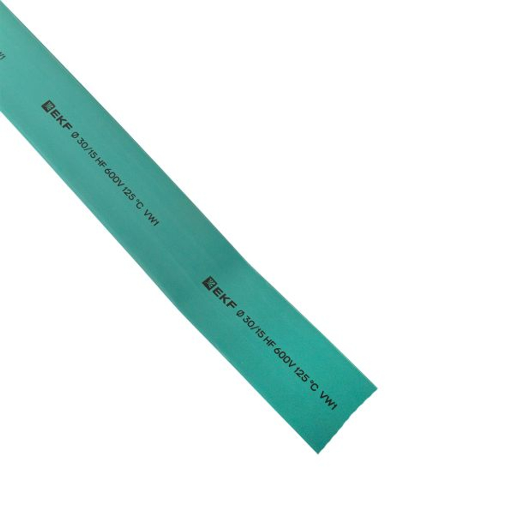 Термоусаживаемая трубка ТУТ нг 30/15 зелёная рулон EKF PROxima (50.00 шт.)